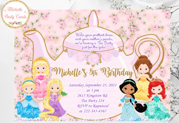 Disney Princess Tea Party Invitation