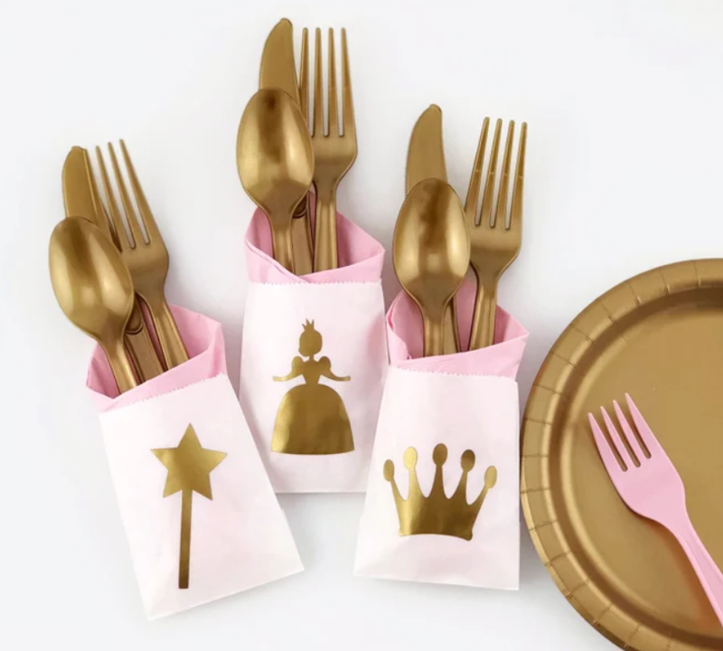 Princess Party Cutlery Bags