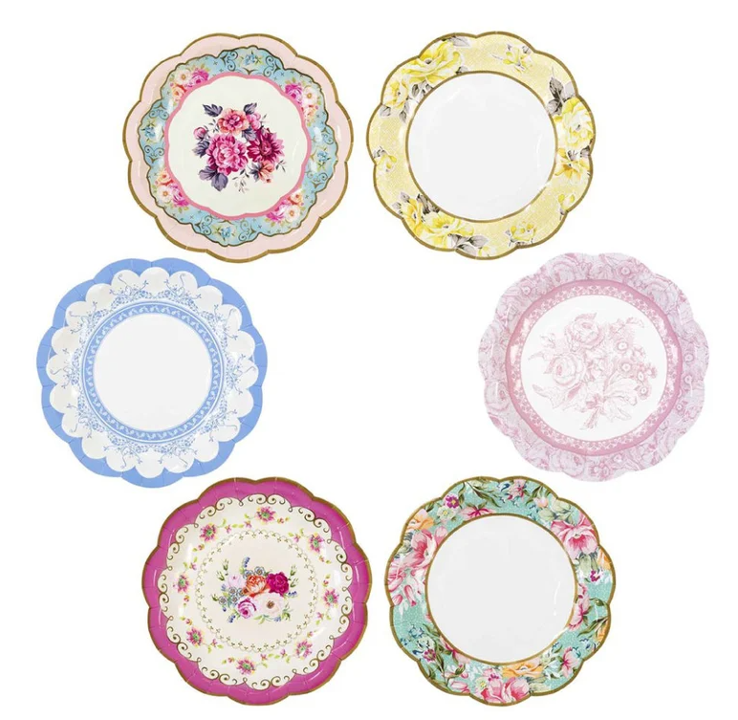 Vintage Floral Tea Party Plates