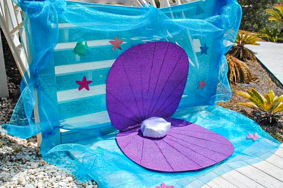 Little Mermaid Birthday Party Oyster Shell Portrait Station