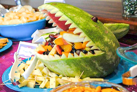 shark watermelon carving