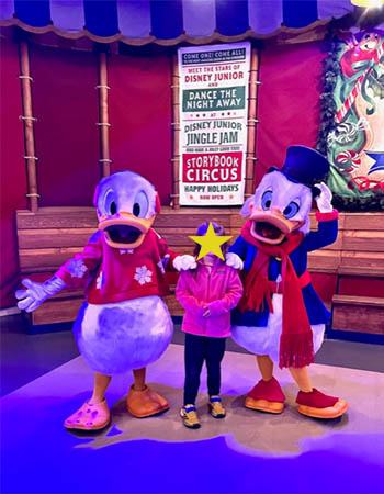 Donald and Scrooge at Mickey's Very Merry Christmas Party